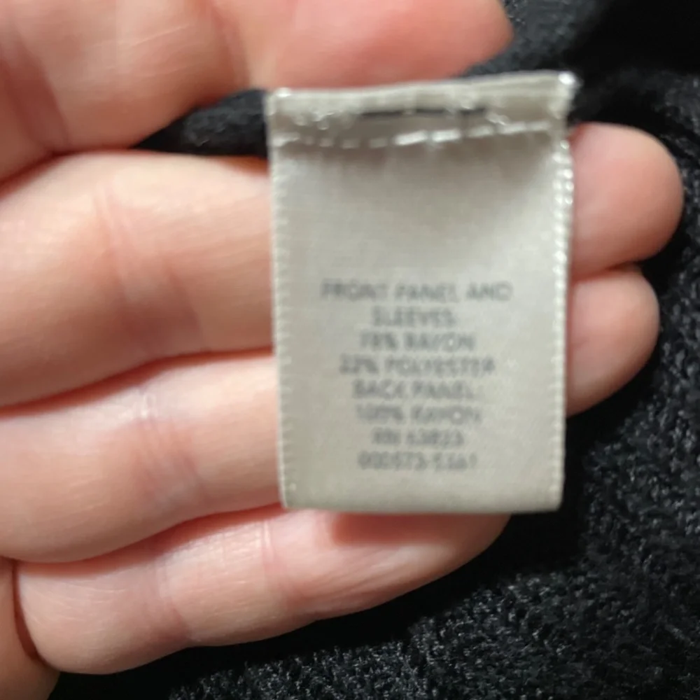 Women Size X 14W Bust 41 Two CJ Banks Open Front Cardigan Lightweight Knit - Bla - Picture 8 of 8